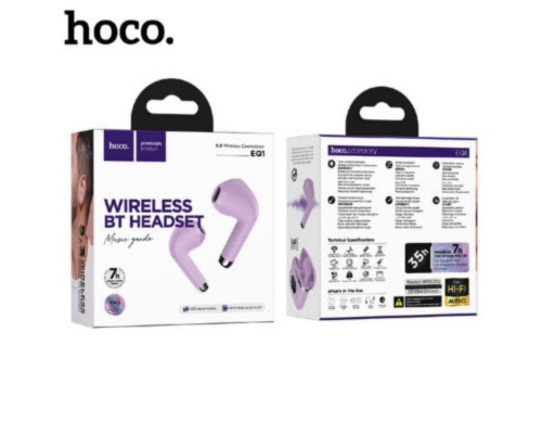 Навушники HOCO EQ1 Music guide true wireless BT headset Purple