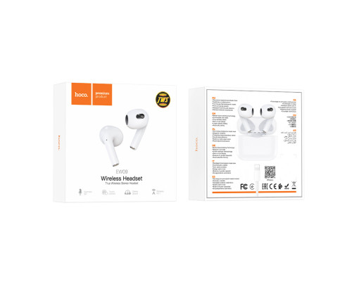 Навушники HOCO EW09 Soundman true wireless BT headset White