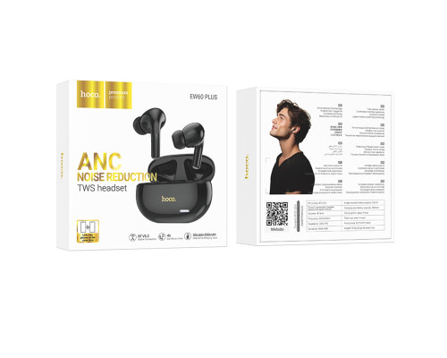 Навушники HOCO EW60 Plus Norman true wireless ANC BT headset Black