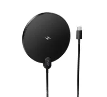 Бездротовий ЗП HOCO CW62 Peak desktop with digital display and cable Black mag-6942007654517145617