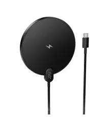 Бездротовий ЗП HOCO CW62 Peak desktop with digital display and cable Black mag-6942007654517145617