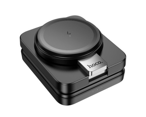 Бездротовий ЗП HOCO CQ11 Ingenious 3-in-1 folding magnetic wireless charger Black mag-6942007630894137366