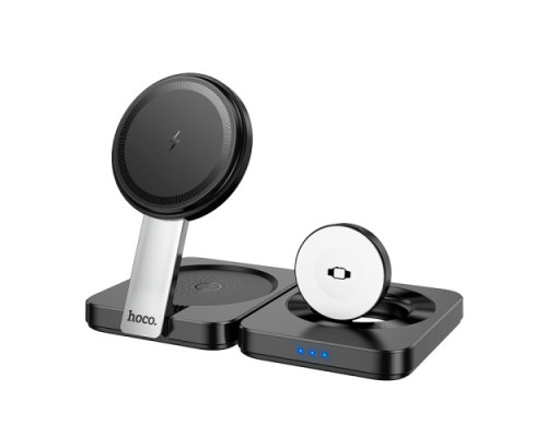 Бездротовий ЗП HOCO CQ11 Ingenious 3-in-1 folding magnetic wireless charger Black mag-6942007630894137366