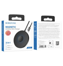 Безпровідний зарядний пристрій BOROFONE BQ18 Energy 3-in-1 magnetic wireless 5W/7.5W/10W/15W чорн mag-6974443387711133614