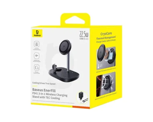 Бездротовий ЗП Baseus EnerFill FS41 3-in-1 Wireless Charging Stand Black P10281904123-01 mag-6932172686710145744