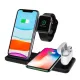 Зарядний пристрій 4 IN1 NEW + СЗУ (2 iPhone, iWatch, AirPods) 15W FAST ORIGINAL Black mag-2000001391006147112