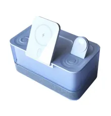 Зарядна станція/колонка 5 IN1 R8 (iPhone, iWatch, AirPods,Alarm Clock, LED LAMP) White деф пакування mag-2000001669303152396