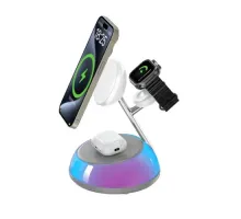Бездротовий ЗП WiWU Wi-W036 Aurora Qi2.0 3 in 1 Wireless Charger White mag-6977703652901153598