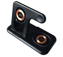 Зарядний пристрій 4 IN1 Y36 (iPhone, iWatch, AirPods,Night light) 15W FAST ORIGINAL Black mag-2000001450109100073