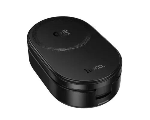 Бездротовий ЗП HOCO CQ23 Pole Qi2.2 3-in-1 magnetic wireless fast charger Black mag-6942007676960153823