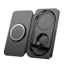 Бездротовий ЗП HOCO CQ13 Triumph 3-in-1 travel folding wireless fast charger Black mag-6942007635509135641