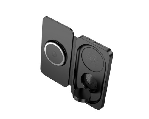 Бездротовий ЗП HOCO CQ13 Triumph 3-in-1 travel folding wireless fast charger Black mag-6942007635509135641