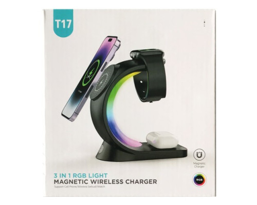 Зарядна станція 3 IN1 MagSafe RGB Light (iPhone, iWatch, AirPods) Original Black mag-200000149319918298