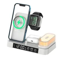 Зарядна станція 4 IN1 A37 (iPhone, iWatch, AirPods, Alarm Clock, LED LAMP) 30W FAST ORIGINAL White mag-2000001500910147114