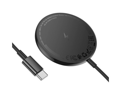 Бездротовий ЗП HOCO CW61 Phantom magnetic wireless fast charger with digital display Black mag-6942007644693142614