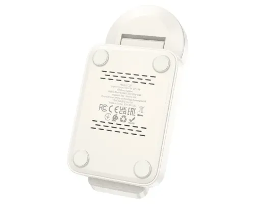 Бездротовий ЗП HOCO CQ3 Motorcycle folding 3-in-1 magnetic wireless fast charger Milky White mag-6942007602341146713