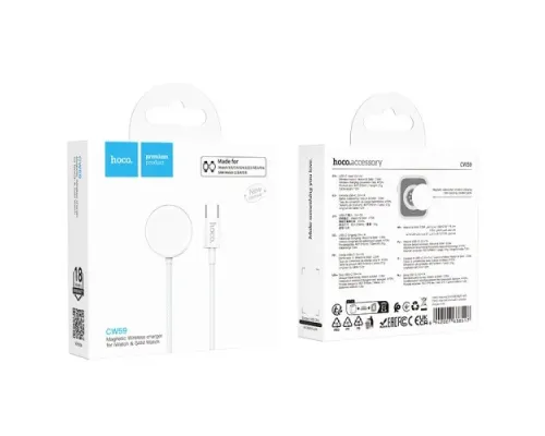 Бездротовий ЗП HOCO CW59 iWatch＆SAM watch wireless charger white mag-6942007638517146736