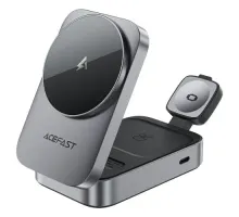 Бездротовый ЗП ACEFAST E22 Desktop 3-in-1 Wireless Charging holder Metal grey mag-6974316284079153297