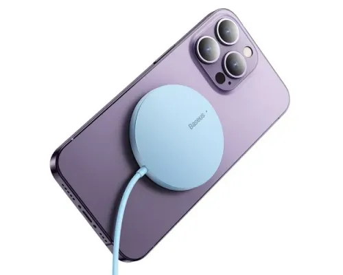 Бездротовий ЗП Baseus Simple Mini3 Magnetic Wireless Charger 15W Blue CCJJ040303 mag-6932172623296134746