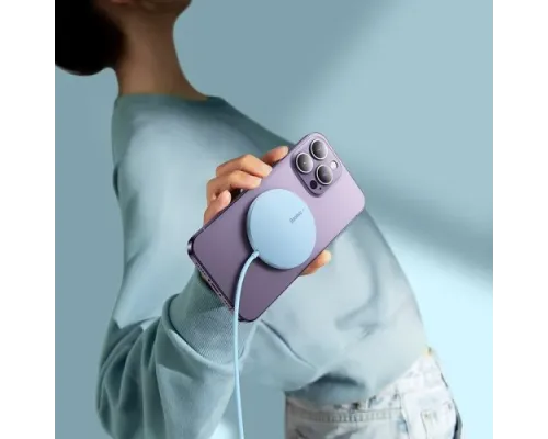 Бездротовий ЗП Baseus Simple Mini3 Magnetic Wireless Charger 15W Blue CCJJ040303 mag-6932172623296134746