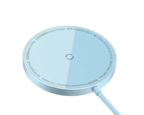 Бездротовий ЗП Baseus Simple Mini3 Magnetic Wireless Charger 15W Blue CCJJ040303 mag-6932172623296134746