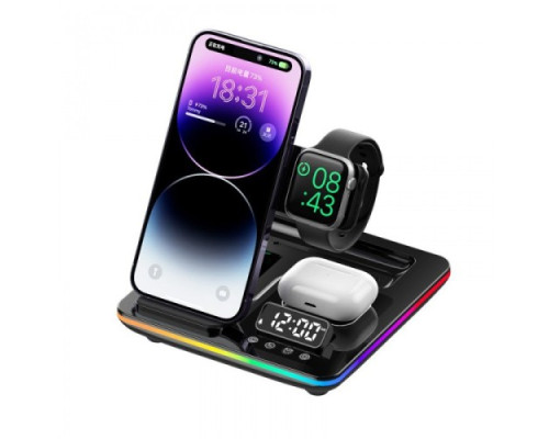 Зарядна станція 5 IN1 NEW AUTOMATIC (iPhone, iWatch, AirPods) 25W Original Black mag-200000149320518299