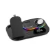 Зарядна станція 4 IN1 A06 RGB (iPhone, iWatch, AirPods,Clock) 30W FAST ORIGINAL Black mag-2000001500934147115
