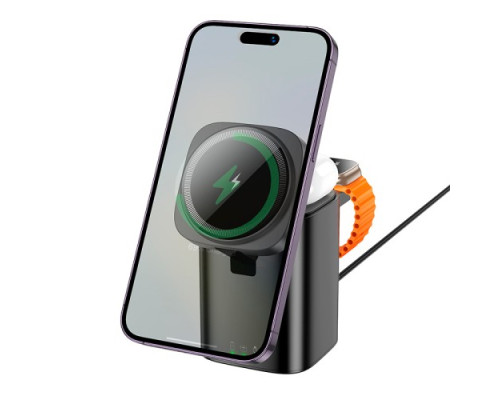 Бездротовий ЗП HOCO CQ20 Clever 3-in-1 desktop wireless fast charger Black mag-6942007645850137571