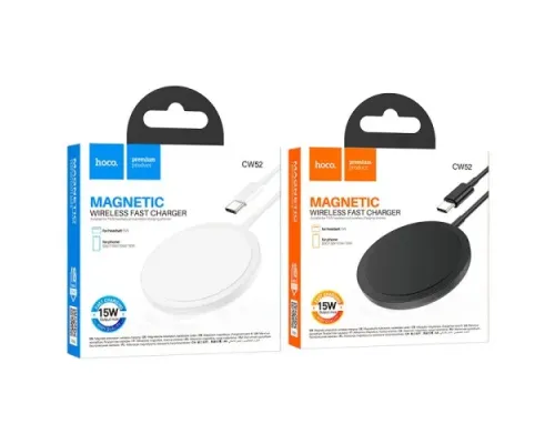 Бездротовий ЗП HOCO CW52 Enjoy magnetic wireless fast charging Black mag-6942007611367145269
