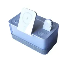 Зарядна станція/колонка 5 IN1 R8 (iPhone, iWatch, AirPods,Alarm Clock, LED LAMP) ORIGINAL White mag-2000001642191152194