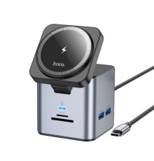 Бездротовий ЗП HOCO HB49 Effortless 9-in-1 wireless fast charging desktop station Gray mag-6942007631259137264