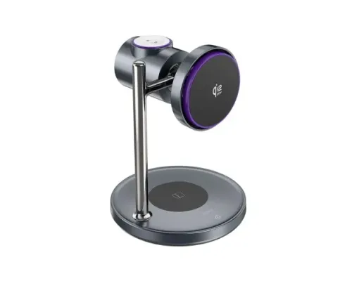Бездротовий ЗП WiWU Wi-W041 qi2.2 3 in 1 Space Station Air-cooled Magnetic Wireless Charger Black mag-6977703659542153652