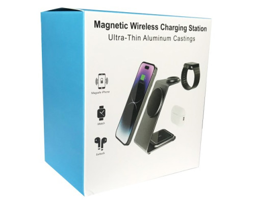 Зарядна станція 3IN1 M01 MagSafe Ultra-Thin (iPhone, iWatch, AirPods) 15W Original Black mag-200000150860219746