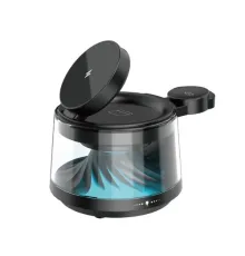 Бездротовий ЗП WiWU Wi-W039 Flow 5 in 1 Wireless Charger with ambient light & speaker Black mag-6977703657517153623