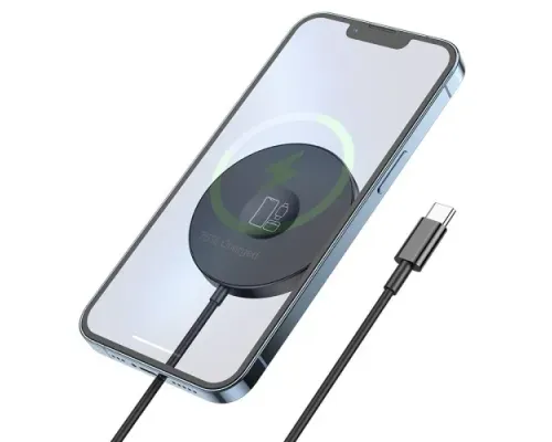 Бездротовий ЗП Magsafe HOCO CW41 Delight 3-in-1 magnetic wireless fast charger 15W Black mag-6931474777072144747