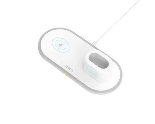 Бездротовий ЗП HOCO CW21 Wisdom 3-in-1 iPhone/iWatch/AirPods 2A White mag-6931474706560146286