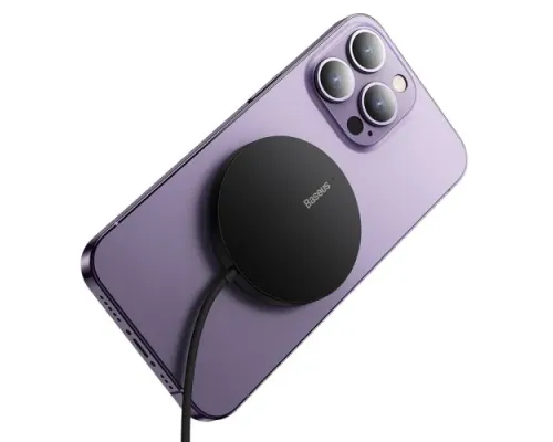 Бездротовий ЗП Baseus Simple Mini3 Magnetic Wireless Charger 15W Black CCJJ040001 mag-6932172618643145687