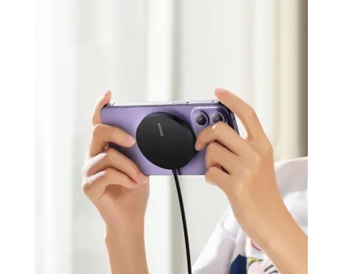 Бездротовий ЗП Baseus Simple Mini3 Magnetic Wireless Charger 15W Black CCJJ040001 mag-6932172618643145687