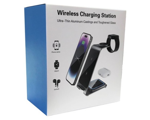 Зарядна станція 3IN1 Y93 Ultra-Thin (iPhone, iWatch, AirPods) 15W Original Dark Purple mag-200000150864019749