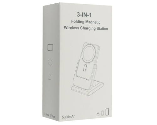 Зарядна станція 3IN1 + Power Bank MagSafe 5000mAh V17(iPhone, iWatch, AirPods) Original Black mag-2000001530733141187