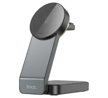 Бездротовий ЗП HOCO CQ3 Motorcycle folding 3-in-1 magnetic wireless fast charger Black mag-6942007602334146150