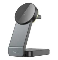 Бездротовий ЗП HOCO CQ3 Motorcycle folding 3-in-1 magnetic wireless fast charger Black mag-6942007602334146150