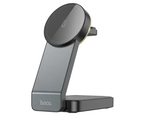 Бездротовий ЗП HOCO CQ3 Motorcycle folding 3-in-1 magnetic wireless fast charger Black mag-6942007602334146150