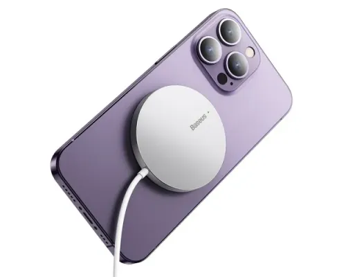 Бездротовий ЗП Baseus Simple Mini3 Magnetic Wireless Charger 15W Silver CCJJ040012 mag-6932172618650145688