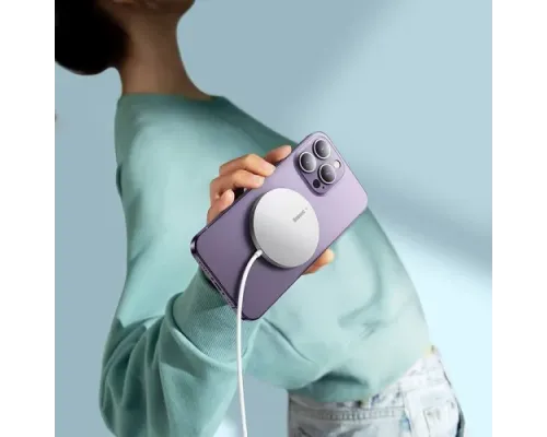 Бездротовий ЗП Baseus Simple Mini3 Magnetic Wireless Charger 15W Silver CCJJ040012 mag-6932172618650145688