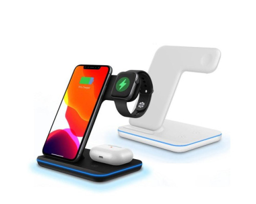 Зарядний пристрій 3 IN1 NEW All WIRELESS (iPhone, iWatch, AirPods) 15W FAST ORIGINAL Black mag-200000139102045579