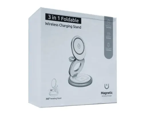 Зарядний пристрій 3 IN1 W27 MAGSAFE (iPhone, iWatch, AirPods) ORIGINAL Grey mag-2000001642238152197
