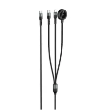 Бездротовий ЗП HOCO CW64 iWatch+Type-C+iP 3-in-1 charging cable Black mag-6942007666183153037