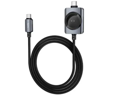 Бездротовий ЗП HOCO CW66 PD100W+iWatch 2-in-1 charging cable Black mag-6942007675680153818