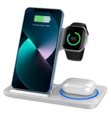 Бездротовий ЗП WiWU Wi-W020 3 in 1 Foldable Wireless Charger White mag-6976195093537153565